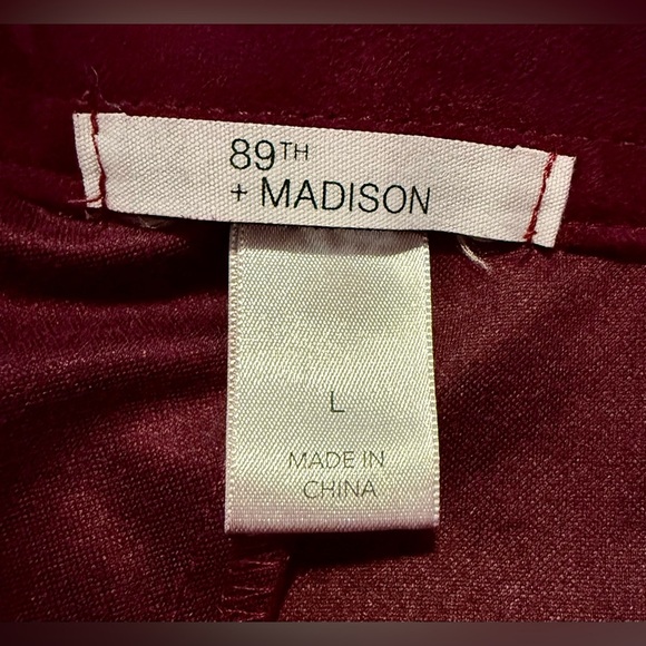 89th & Madison faux suede wine maroon deep red midi/maxi swing skirt large EUC - Picture 5 of 8